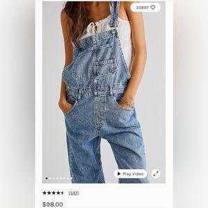 Free people Ziggy Denim Overalls size M